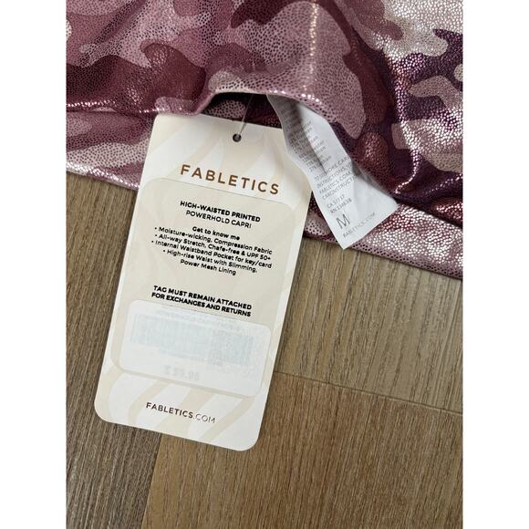 Fabletics Powerhold High Waisted 7/8 Leggings Shiny Purple Camo Size M - Picture 6 of 8